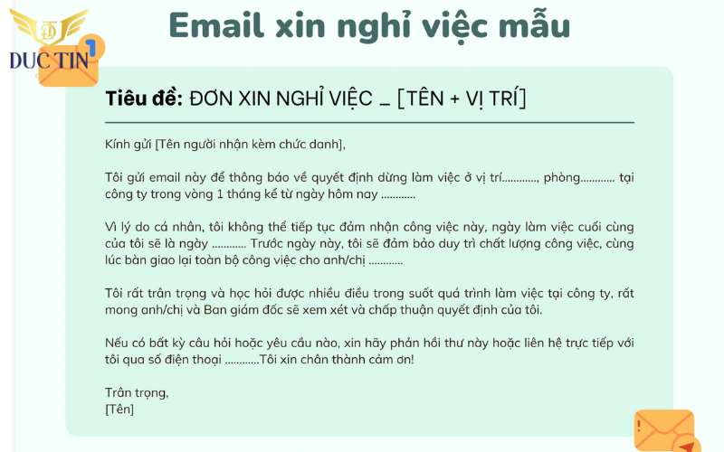 Đơn xin thôi việc online thường đi kèm email xin nghỉ việc